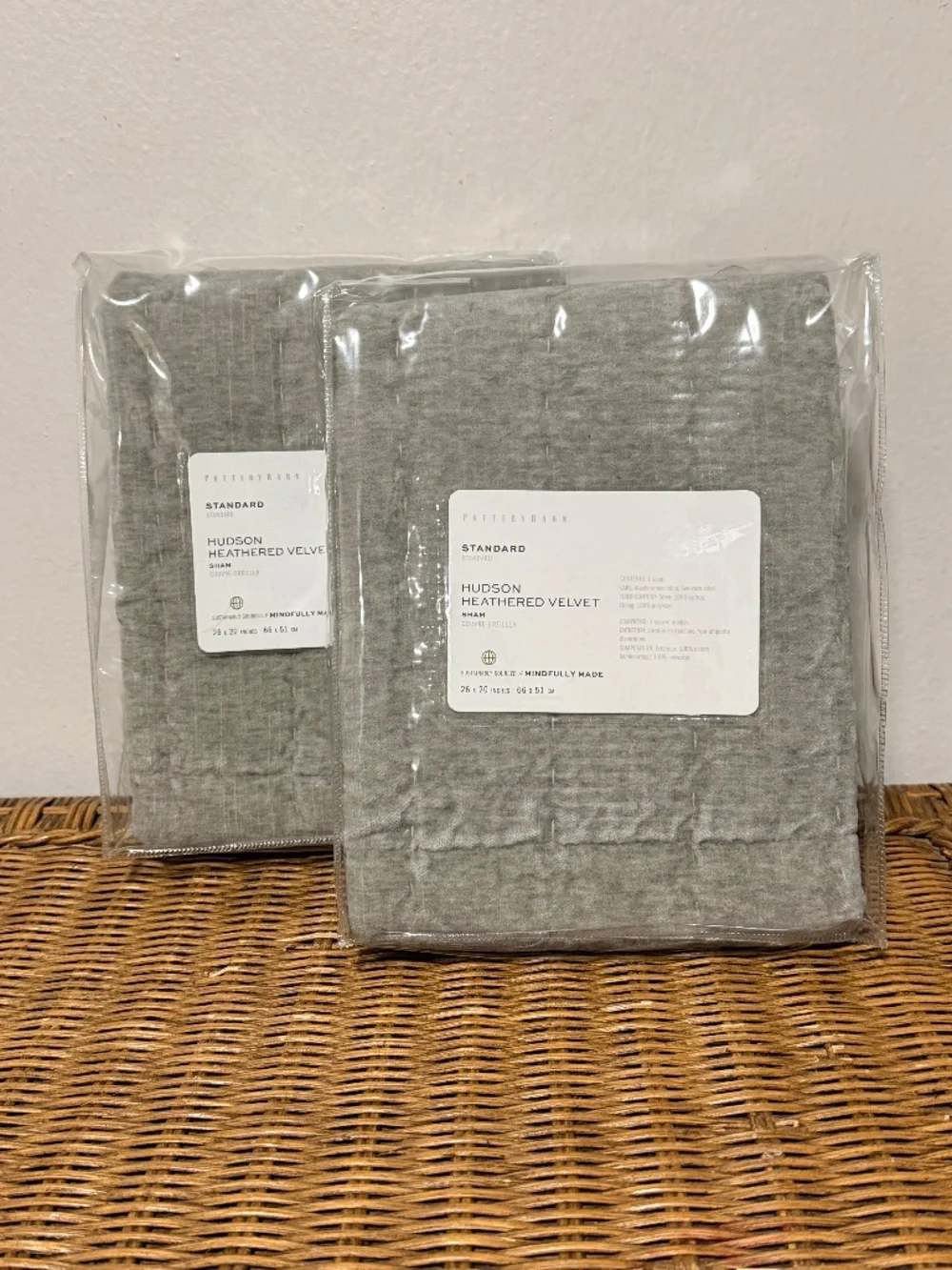 Pottery Barn Hudson Washed Velvet Pillow Shams Set of 2
